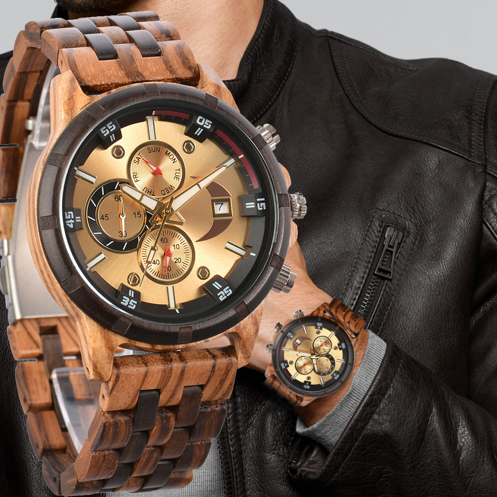 Zen Luxury Watch - Relojes para Hombre, Correa de Madera,