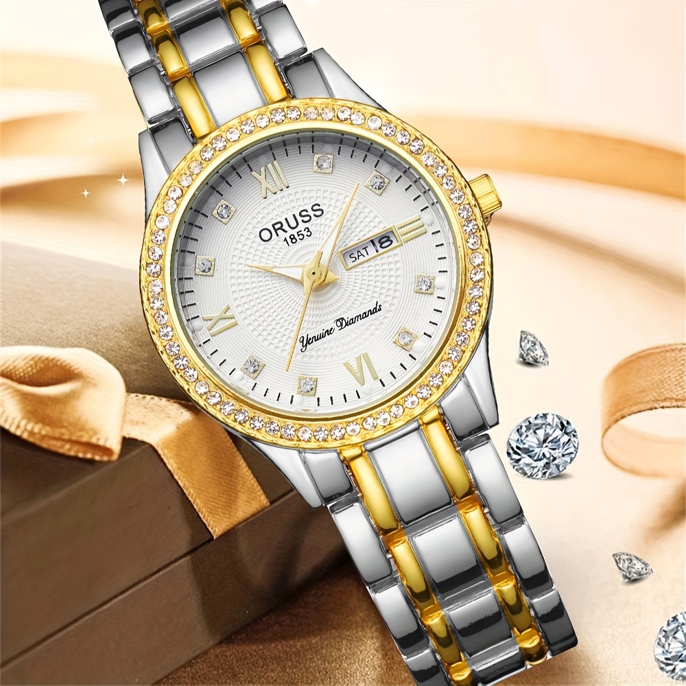 Luxury Watch Grade - Reloj de habitación para mujer, dorado