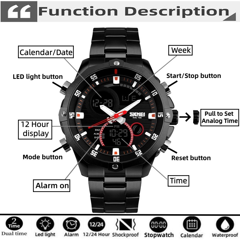 SKMEI-Relojes de pulsera depor - Luxury Watch Time reseña y precio