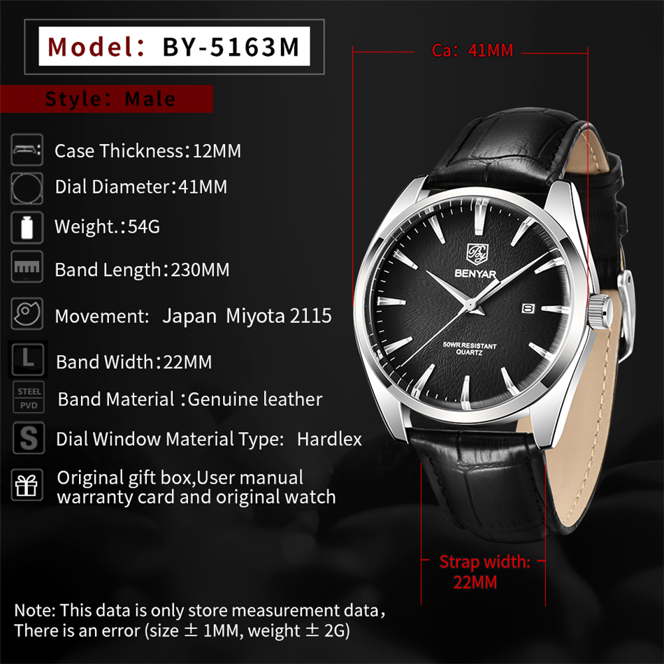 Benyar 5163 relojes de pulsera - Zen Luxury Watch reseña y precio